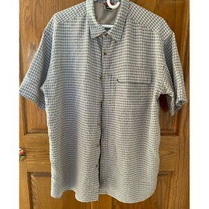North Face Shirt Mens XL Short Sleeve Button Up Casual Lightweight Plaid